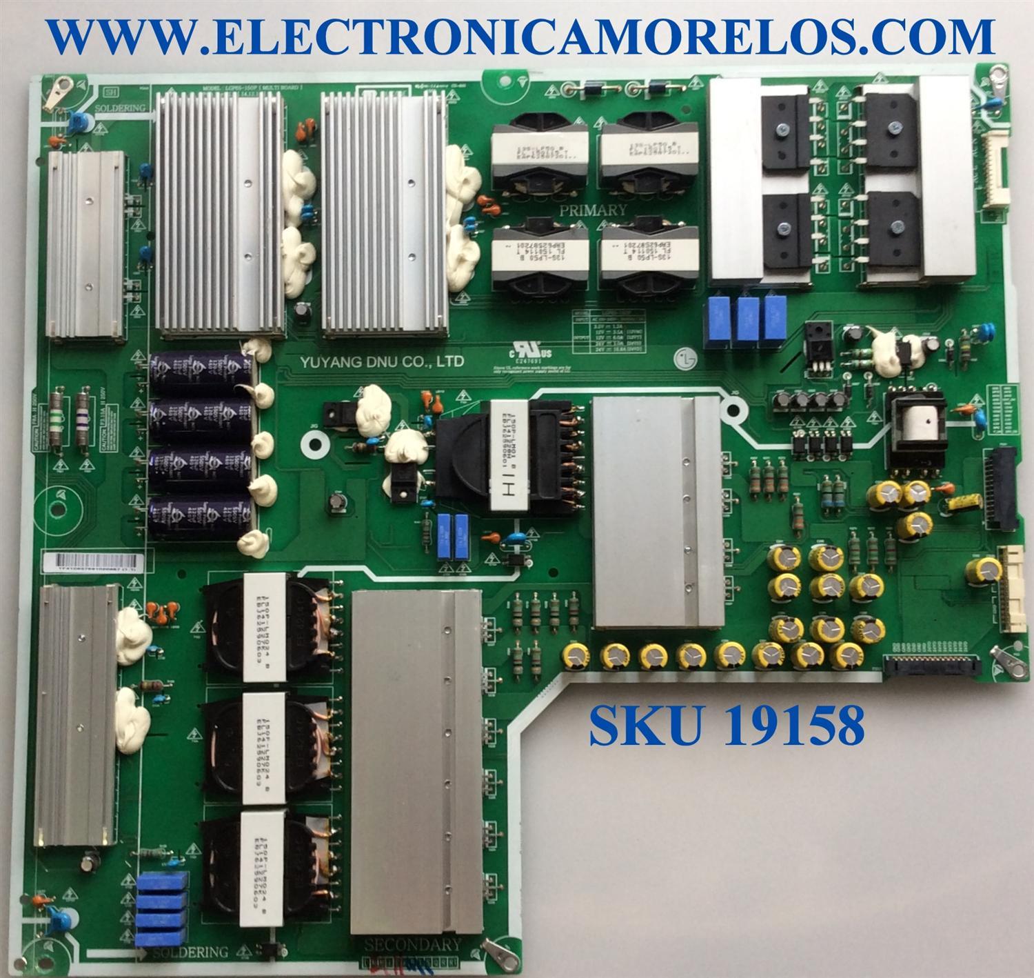 FUENTE DE PODER PARA TV LG OLED CURVA / NUMERO DE PARTE EAY63769102 / LGP65-15OP / 63769102 / E247691 / LGP65-150P / PANEL LC650AQD (GH)(P1) / MODELOS 65EG9600-UA / 65EG9600-UB / 65EF9500-UA / 65EF9500-UA.AUSZLJR